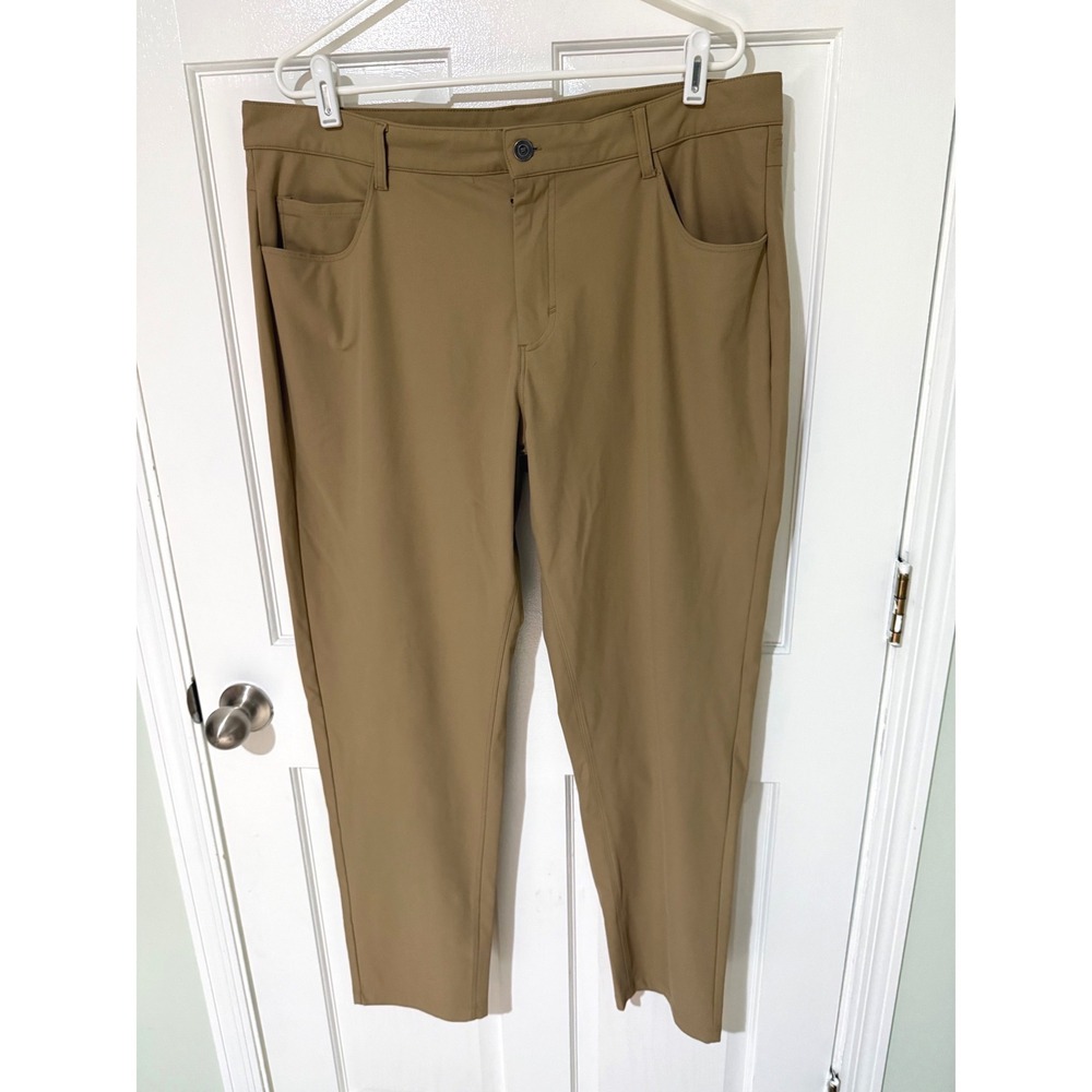 Fabletics Mens Only-Way Everyday Pants Khaki Tan Performance Chino 40x30
